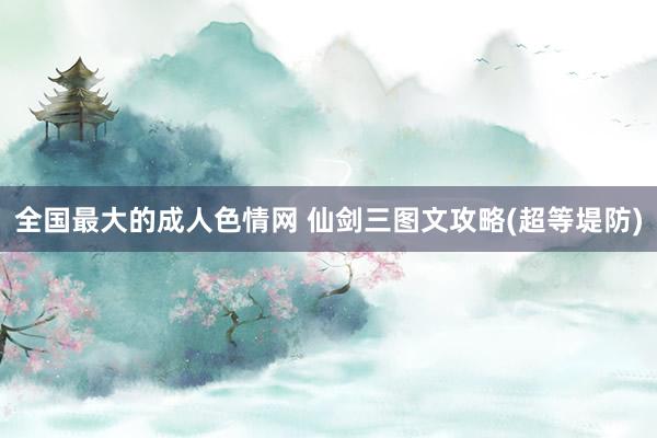 全国最大的成人色情网 仙剑三图文攻略(超等堤防)