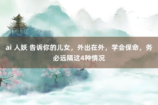 ai 人妖 告诉你的儿女，外出在外，学会保命，务必远隔这4种情况