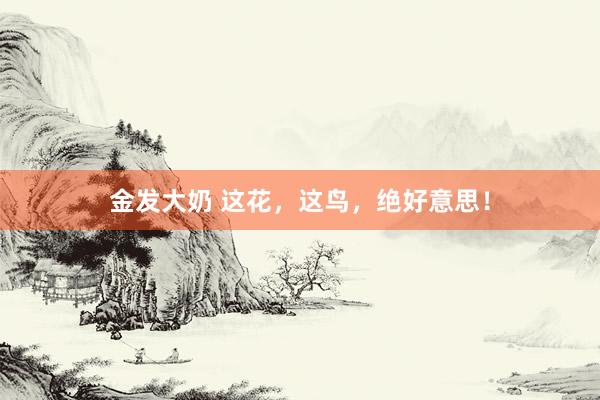 金发大奶 这花，这鸟，绝好意思！